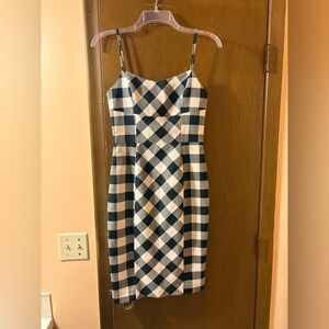 Black Halo black & white gingham sleeveless bodycon midi dress